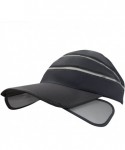 Visors Womens Summer Wide Brim UV Mesh Empty Top Sun Hat Cap with Retractable Visor - Dark Gray - CR18DXRL7ZY $16.49