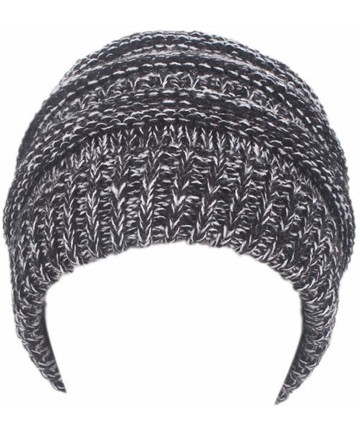 Skullies & Beanies Ponytail Messy BeanieTail Knit Bun Hat Cable Knit Hat Winter Baggy Wool Skull Cap - Beige - CO187DEI58R $1...