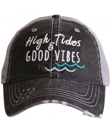 Baseball Caps High Tides & Good Vibes Women's Trucker Hats Caps - Mint - CZ180LUKCRE $36.78