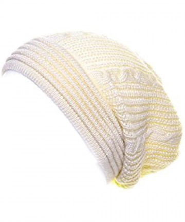 Skullies & Beanies an Unisex Fall Winter Beanie Hat Cable Knit Patterns Urban Wear Men Women - Ivory - CG12NVDNDXC $21.77