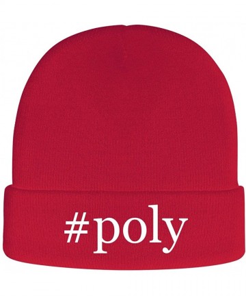 Skullies & Beanies Poly - Hashtag Soft Adult Beanie Cap - Red - CT18AXGMI98 $26.51