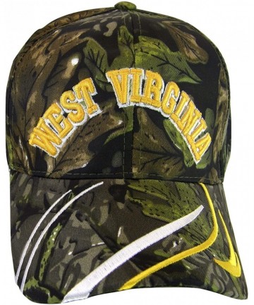 Baseball Caps West Virginia Men's Striped Bill Adjustable Baseball Cap - Camouflage - CR17YIIQARR $14.37