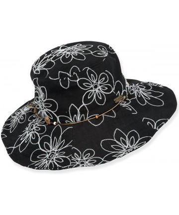 Sun Hats Comfy Cotton Sousana Sun Hat - Black - CN11D9C0LMP $29.32