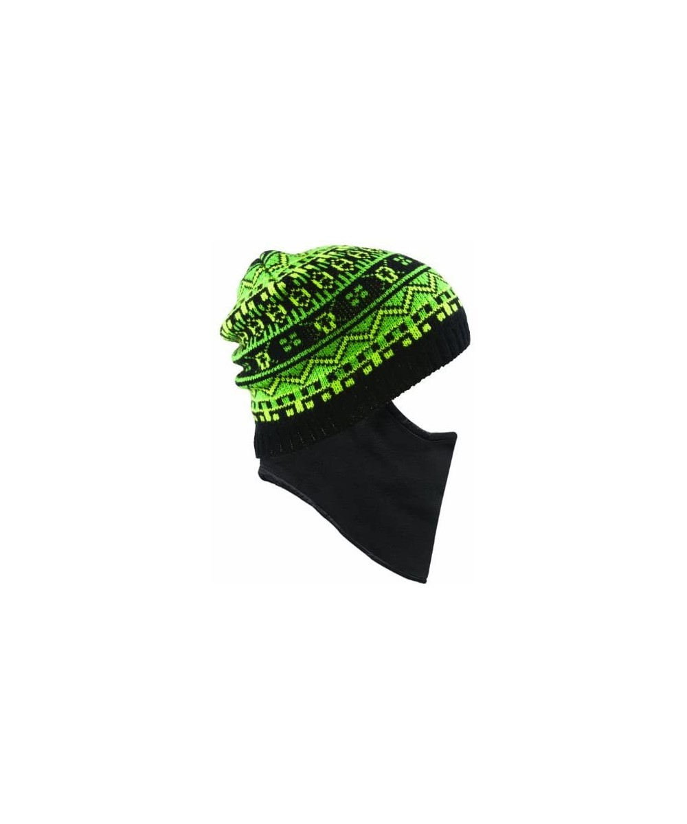 Balaclavas Chronicle Hat - Quick Clava Beanie with Built-in Pull Down Mask for added Face and Neck Protection - Black/Green -...