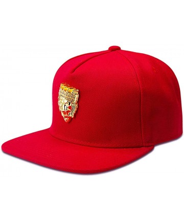 Baseball Caps Baseball Badge Hip hop Snapback Unisex - Red - CN18IQCNXUH $18.21