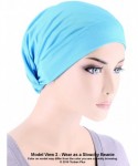 Skullies & Beanies Womens Ruffle Chemo Hat Beanie Scarf- Soft Turban Bandana Head Wrap for Cancer - 11- Purple Lilac - CP12JD...