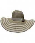 Sun Hats Striped Straw Floppy Hat - Cream - C612CM4I3ZR $35.03