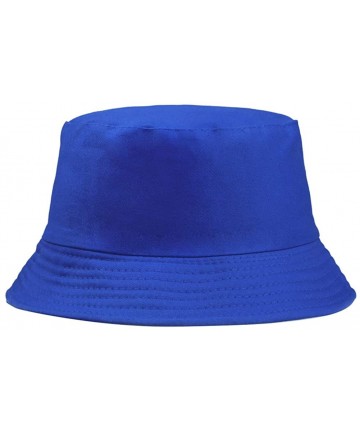 Bucket Hats Solid Color Fisherman Hat-Folding Sun Hat Outdoor Beach Travel Men Women Bucket Cap - Blue - CJ194OKAXSM $11.15