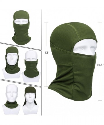 Balaclavas Balaclava - Windproof Mask Adjustable Face Head Warmer for Skiing- Cycling- Motorcycle Outdoor Sports - Green - CR...