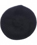 Berets Ladies Winter Solid Chic Slouchy Ribbed Crochet Knit Beret Beanie Hat W/WO Flower Adornment - C518HDX4TO5 $17.78