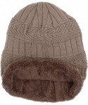 Skullies & Beanies Women's Beanie Hat Scarf Set Knit Warm Thick Winter Snow Skull Caps - Khaki - C31857KYDI0 $17.16