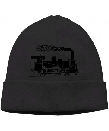 Skullies & Beanies Beanie Hat Steam Train and Railway 3 Trendy Knit Cap for Unisex - Black - C518HOHSSRE $21.21