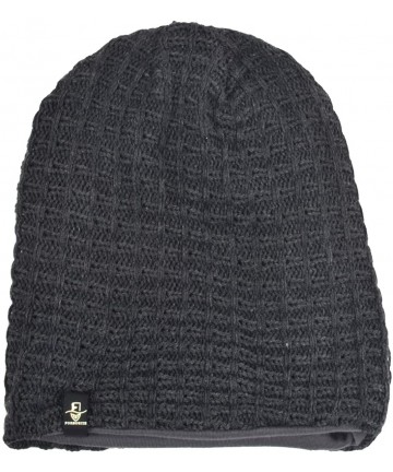Skullies & Beanies Men's Slouchy Beanie Knit Crochet Rasta Cap for Summer Winter - Check-dark Grey - C212O62TS0E $18.57