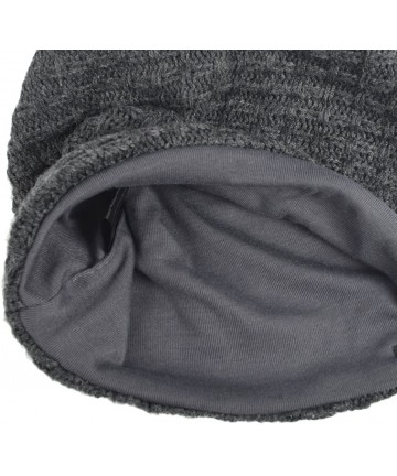 Skullies & Beanies Men's Slouchy Beanie Knit Crochet Rasta Cap for Summer Winter - Check-dark Grey - C212O62TS0E $18.57
