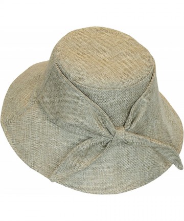 Sun Hats Women's Wide Brim Lined Bucket Sun Hat w/Bow- Packable and Crushable- UPF 50+ - Brown - CH12DZT70W5 $32.46