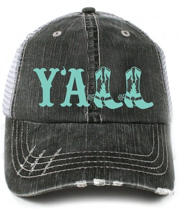 Baseball Caps Y'all Southern Country Women's Trucker Hat Cap - Mint - CK11RGQIMEJ $33.83