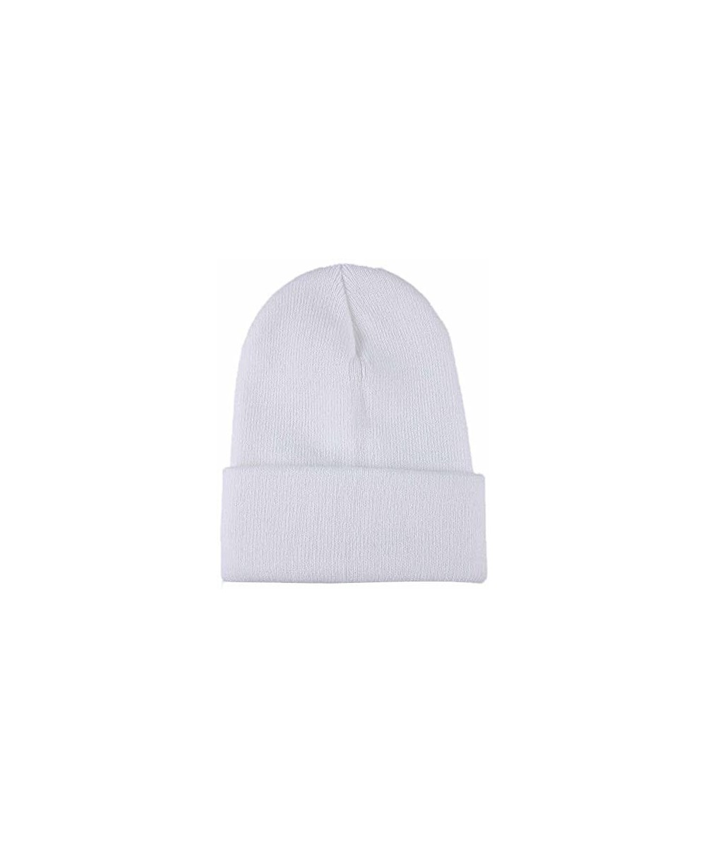 Skullies & Beanies Unisex Slouchy Knitting Beanie Hip Hop Cap Warm Winter Ski Hat - White - CU18HYSOUGC $11.88