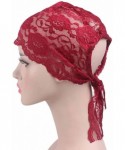 Baseball Caps Women's Lace Chemo Hat Beanie Scarf Turban Headwear - Red - CS184SCEMI9 $12.07