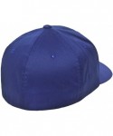 Baseball Caps Original Flexfit Wooly Cotton Twill Cap 6277- Stretch Fit Baseball Cap w/Hat Liner - Royal - CU1803HYLZ8 $19.38