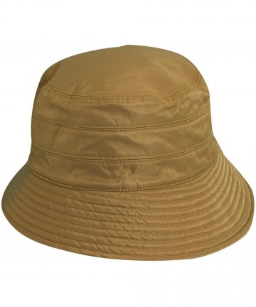 Bucket Hats Classico Women's Nylon Water Repellent 3 Inch Brim Lined Rain Hat - Khaki - C0111X5K0RV $31.33