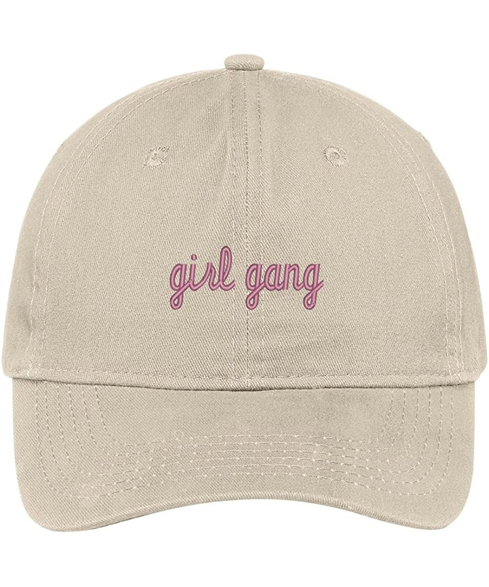 Baseball Caps Girl Gang Embroidered Soft Low Profile Adjustable Cotton Cap - Stone - CJ12NSL8T35 $25.24