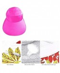 Sun Hats Women Fashion Print Breathable Fastening Tape Sunscreen Sun Cap Sun Hat - Rose Red - CM18T73CEOS $33.67