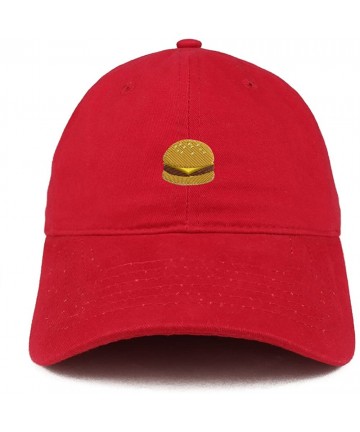Baseball Caps Cheese Burger Emoticon Quality Embroidered Low Profile Cotton Dad Hat Cap - Red - CV184YKQSCH $23.13