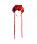 Headbands Day of the Dead Flower Crown Festival Headband Rose Mexican Floral Headpiece HC-23 (Red Purple) - Red Purple - CV18...