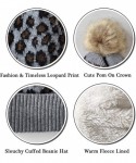 Skullies & Beanies Winter Beanie Hats for Womens Slouchy Leopard Animal Knit Skull Cap Vintage Cheetah Print Head Cover - Z-g...