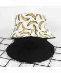 Bucket Hats Banana Bucket Hat Packable - Fisherman Cap Cotton - White - C818RQ8UL80 $19.39