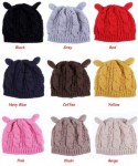 Berets Women Winter Wool Baggy Beret Beanie Cute Devil Cat Ear Crochet Braided Knit Hat Ski Cap - Khaki - CE199OWASYK $15.30