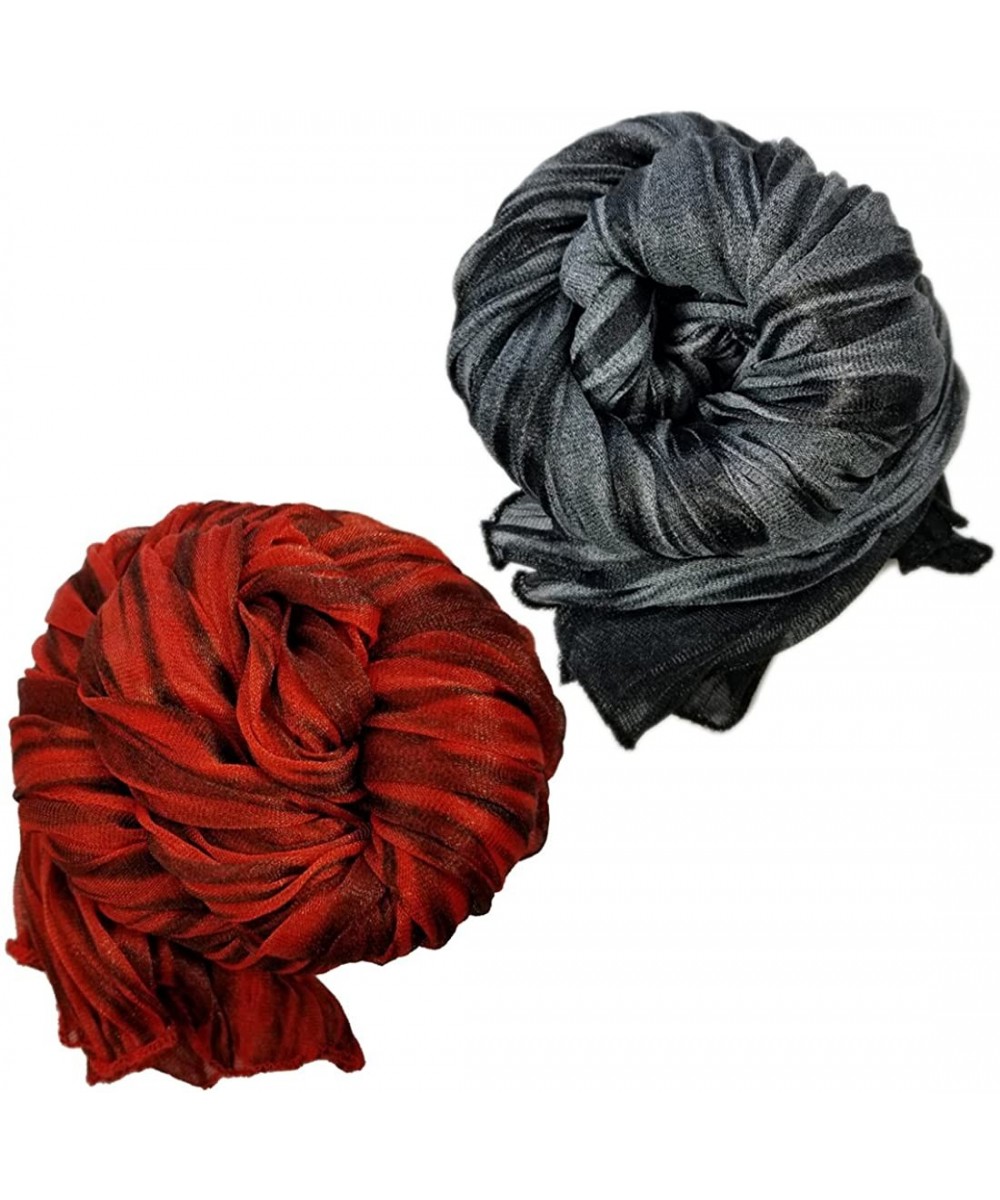 Headbands Head Wrap Scarf Turban - Long Black Head Scarf Wrap Turban Hair Scarf Tie Color Headband 1 or 2 Set - CY18CAHIX7N $...