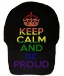 Baseball Caps Keep Calm and Be Proud Rainbow LGBT Gay Pride Black Adjustable Cap Hat - CC11GPCNNPX $22.78