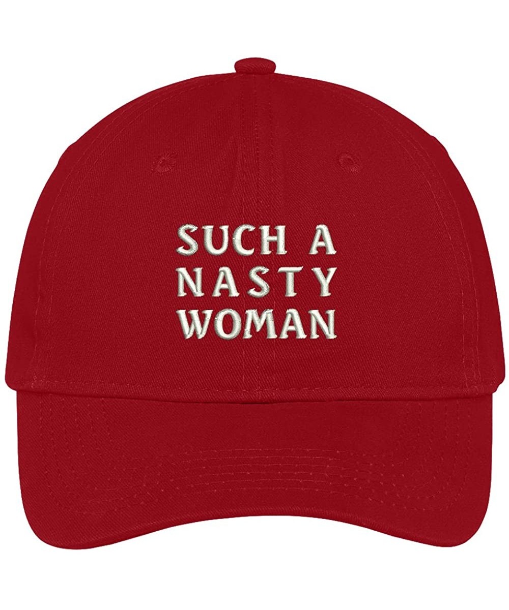 Baseball Caps Nasty Woman Embroidered 100% Quality Brushed Cotton Baseball Cap - Red - CN17YDMTZZX $26.54