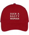 Baseball Caps Nasty Woman Embroidered 100% Quality Brushed Cotton Baseball Cap - Red - CN17YDMTZZX $26.54