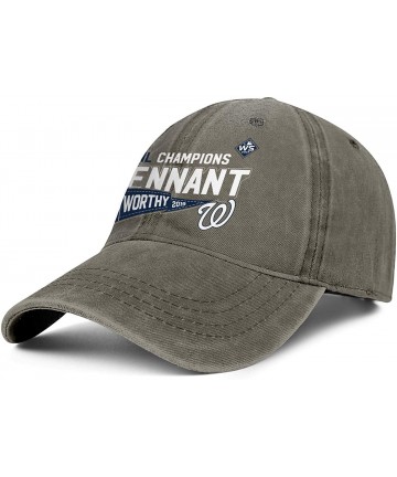 Baseball Caps Unisex Men's Women Denim 2019-National-League-Champion- Cap Stylish Cowboy Hats Athletic Caps - Brown-8 - CQ18A...