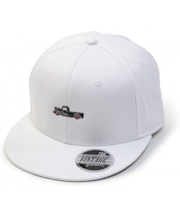 Baseball Caps Premium Plain Cotton Twill Adjustable Flat Bill Snapback Hats Baseball Caps - Bt White - C712MSKBWCL $21.93