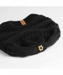 Skullies & Beanies Winter Slouchy Beanie Hats Women Fleece Lined Warm Ski Knitted Pom Pom Hat - 01-black - C6185507QX8 $21.11