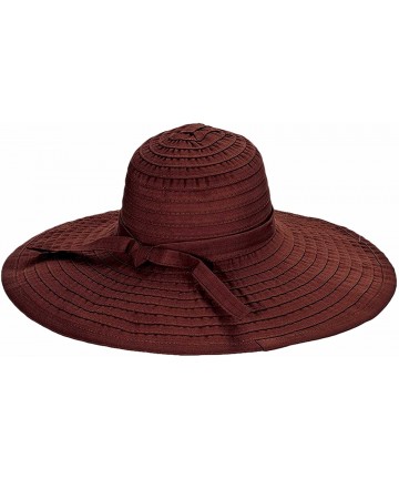 Sun Hats Ribbon Crusher Travel Hat 5 inch Brim - HS358 - Dark Brown - C418C3ED792 $27.43