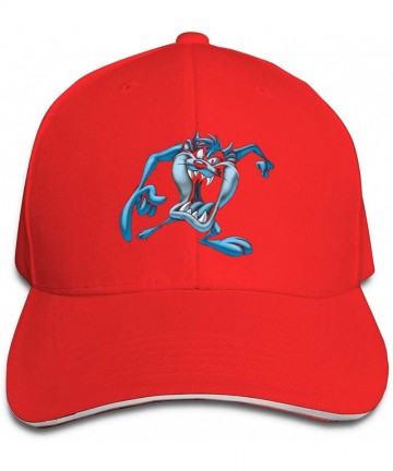 Baseball Caps Looney Tunes Tasmanian Devil Taz Outdoor Baseball Cotton Cap Hat Adjustable Black - Red - CR18X7MAOZE $21.98