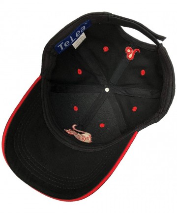 Baseball Caps 100% Cotton Baseball Cap Zodiac Embroidery One Size Fits All for Men and Women - Leo/Red - CD18ROHUU8U $19.27