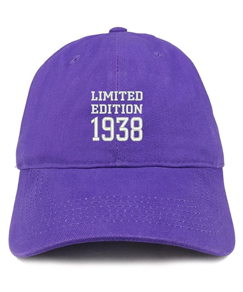 Baseball Caps Limited Edition 1938 Embroidered Birthday Gift Brushed Cotton Cap - Purple - CX18D9NDEN2 $25.28