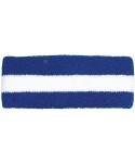 Headbands Cotton Terry Cloth Stretchy Stripe Sports Headband - Royal White - CI187GN0E8H $12.45