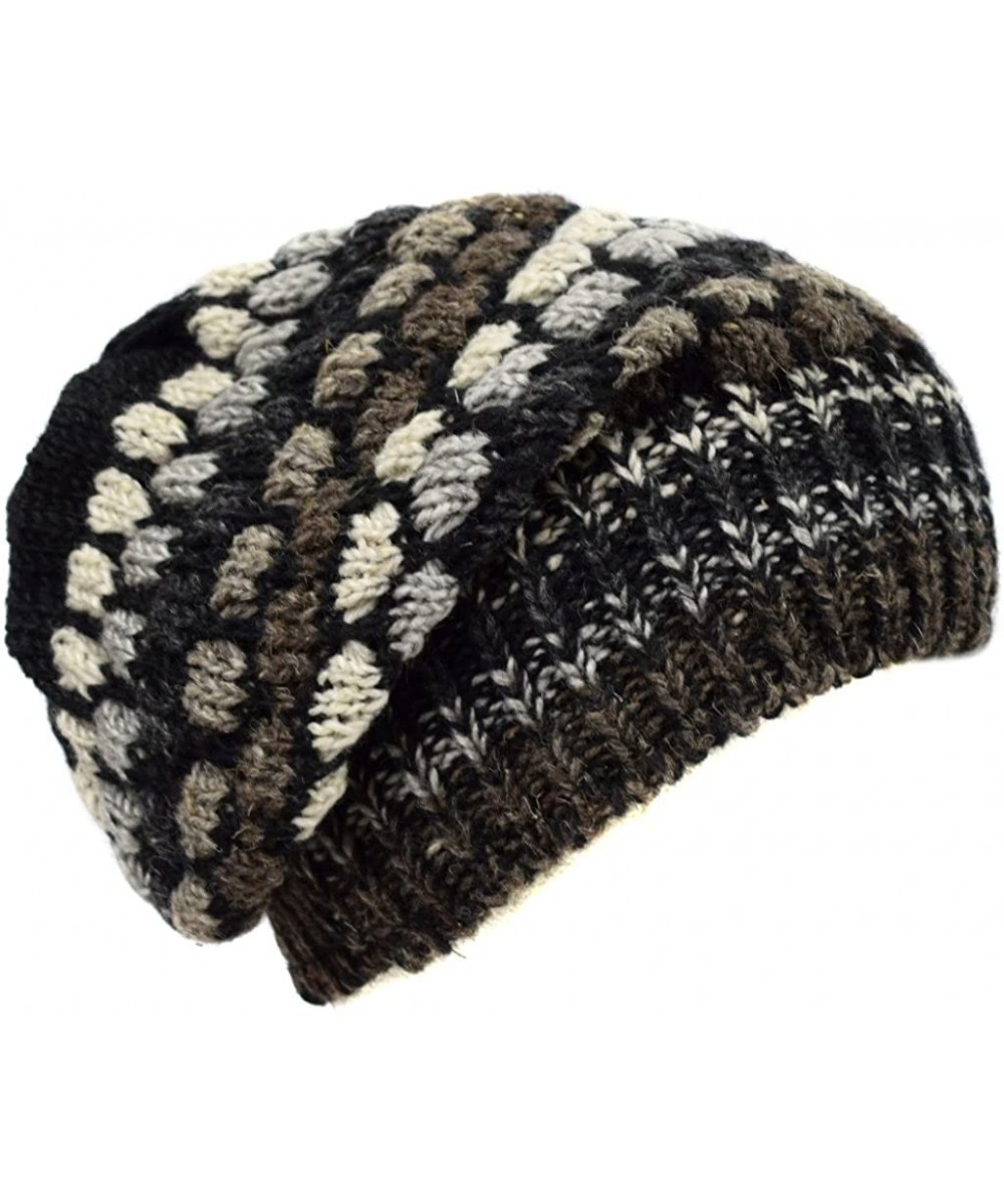 Skullies & Beanies Woolen Knitted Fleece Lined Multicoloured Beanie Hats - E - C412HROOLWL $41.00