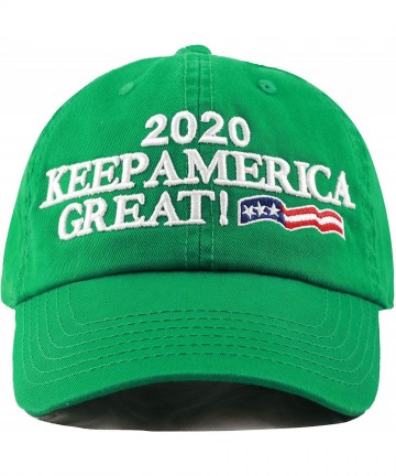 Baseball Caps Trump 2020 President Keep America Great Flag Cotton 3D Cap - Unstructured-kelly Green - C018Q90QDHK $15.37