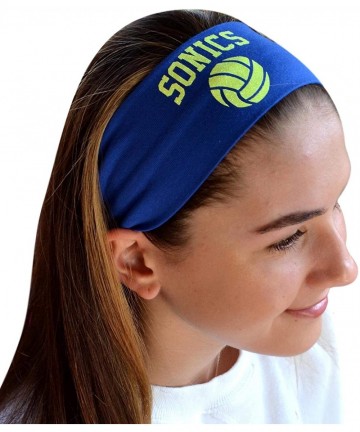 Headbands Design Your Own Personalized VOLLEYBALL Cotton Stretch Headband with GLITTER Text And CUSTOM Name - CK122MQKBQJ $28.81