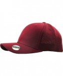 Baseball Caps Blank Stretch Mesh Back Cotton Twill Fitted Hat Spandex Headband - (Mesh Back) Burgundy - CV180K8N824 $18.60