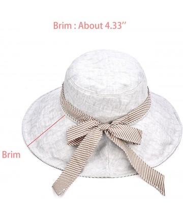 Sun Hats Sun Hats for Women Roll-up Wide Brim Summer Beach Hat Foldable Floppy Cotton Hat - Light Grey Cotton - CP18NECWNO0 $...