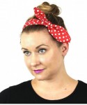 Headbands Classic Polka Dot Chiffon Pin Up Girl HeadTie Scarf Headband - Red - CO11V2MAYON $14.21