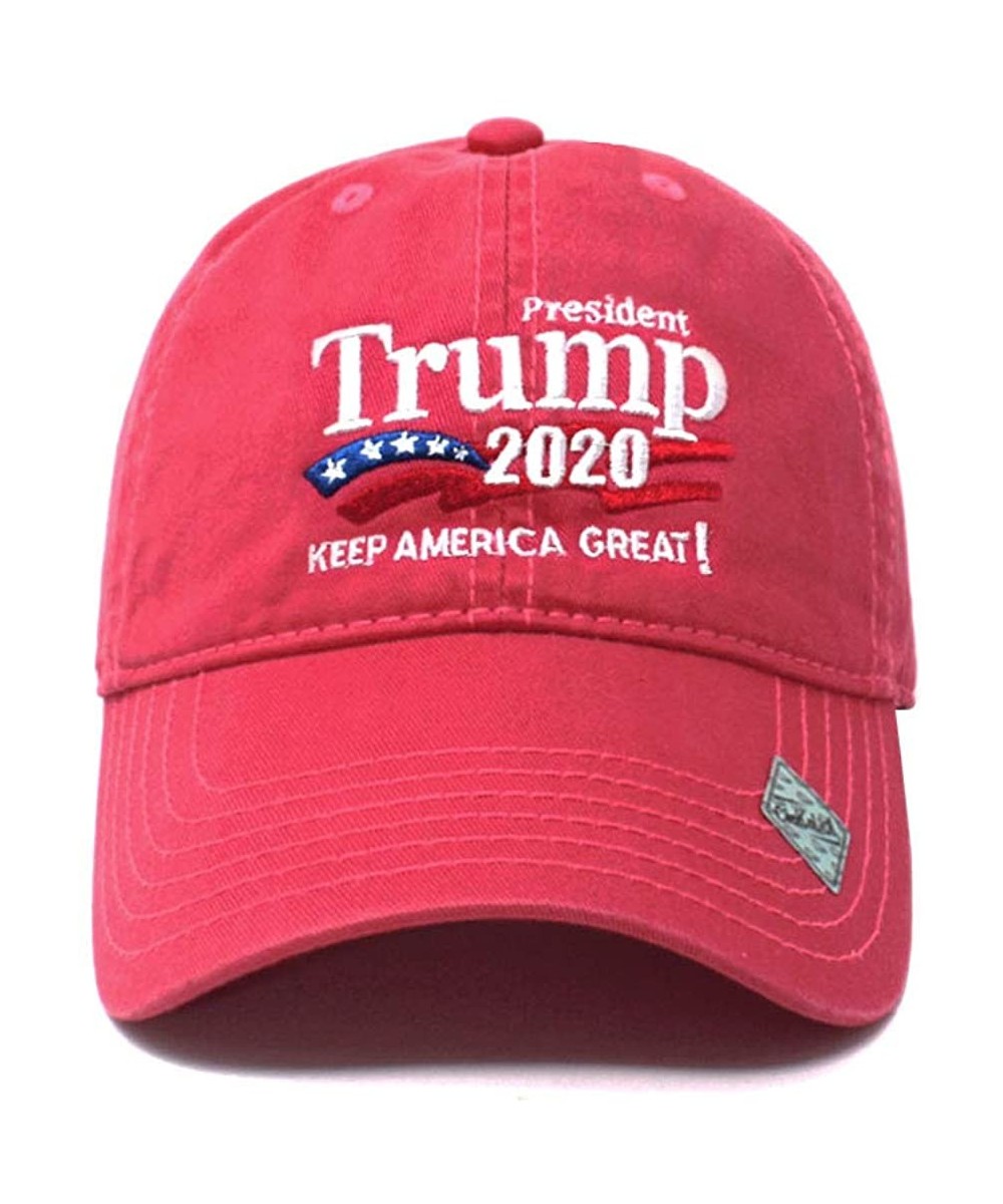 Baseball Caps Trump 2020 Keep America Great Campaign Embroidered US Hat Baseball Cotton Cap - Cotton Hot Pink - C518NMK5A0N $...